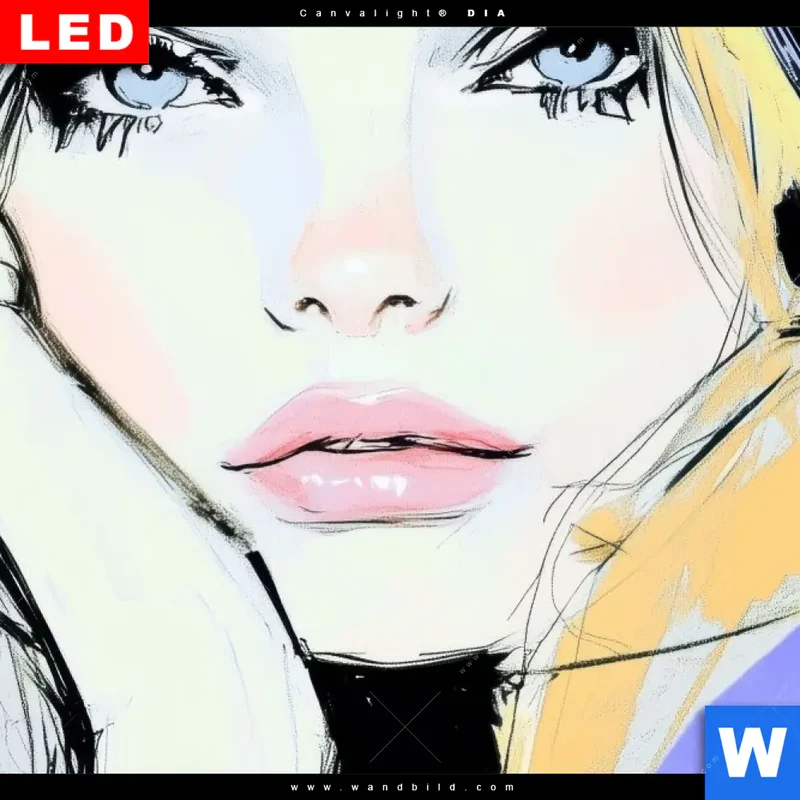 Leuchtbild Acrylglas Canvalight® DIA | Verträumter Blick einer Frau | Quadrat