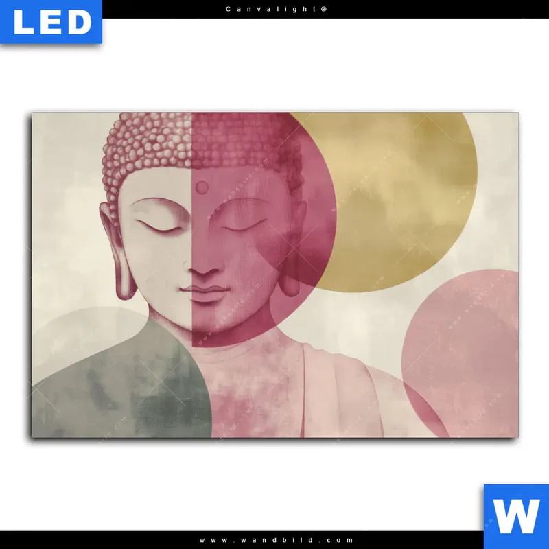 Canvalight® Leuchtbild | Buddha in sanfter Balance | Querformat