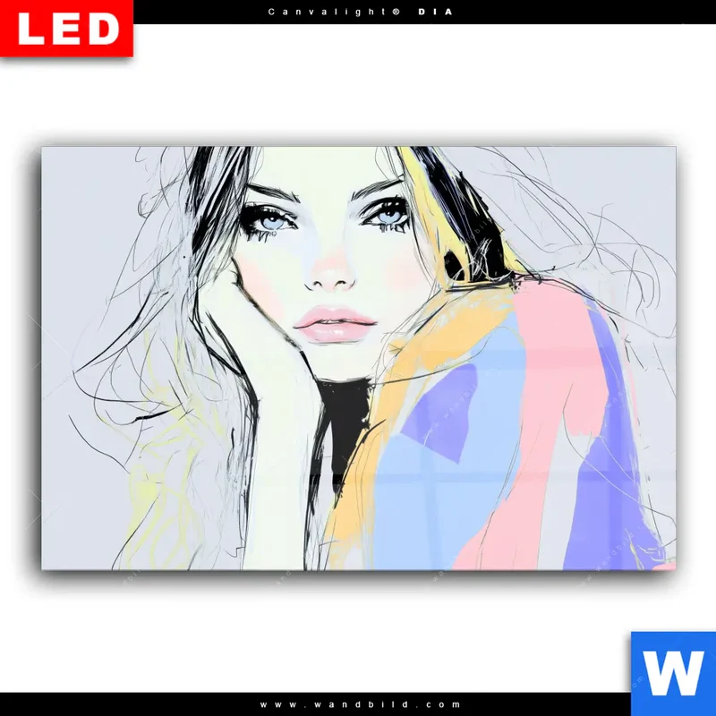 Wechselmotiv Acrylglas Canvalight® DIA | Verträumter Blick einer Frau | Querformat