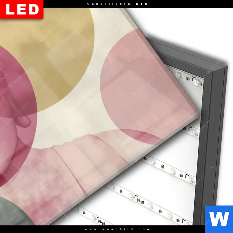 Wechselmotiv Acrylglas Canvalight® DIA | Buddha in sanfter Balance | Querformat