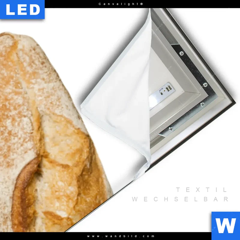 Canvalight® Leuchtbild | Französischer Bulldoggen-Charme mit Baguette & Wein | Panorama