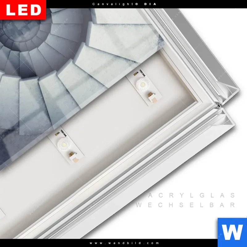 Leuchtbild Acrylglas Canvalight® DIA | Stufen der Unendlichkeit | Quadrat