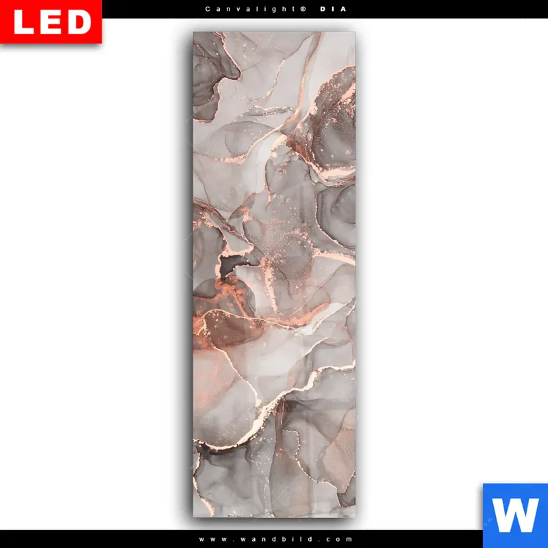 Wechselmotiv Acrylglas Canvalight® DIA | Fluid Art in edlen Metallic-Tönen | Schmal