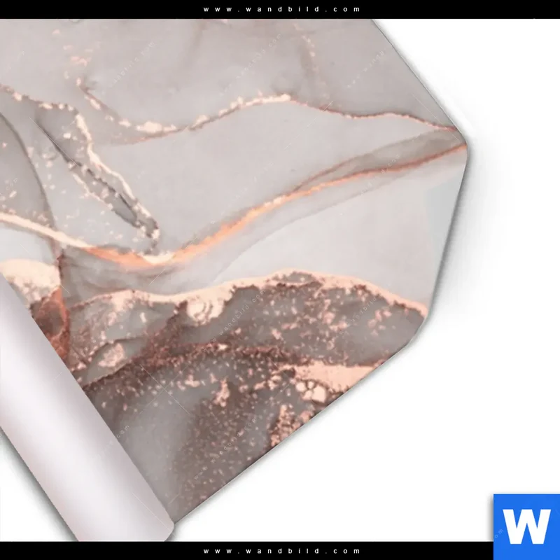 Poster | Fluid Art in edlen Metallic-Tönen | Schmal