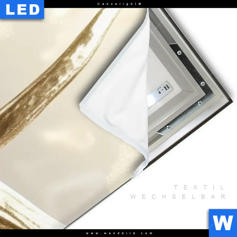 Canvalight® Leuchtbild | Hirsch mit goldenem Geweih | Schmal