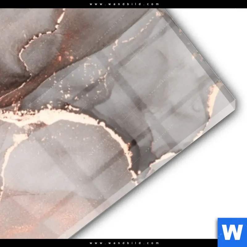 Acrylglasbild | Fluid Art in edlen Metallic-Tönen | Panorama