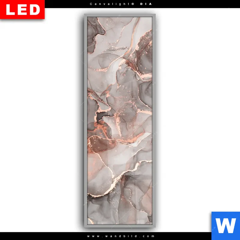 Leuchtbild Acrylglas Canvalight® DIA | Fluid Art in edlen Metallic-Tönen | Schmal