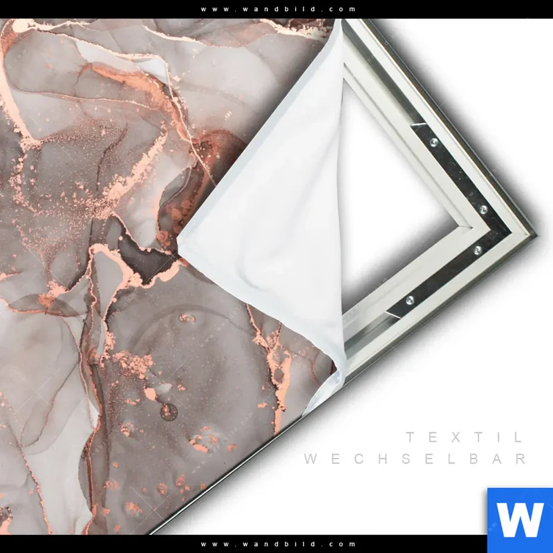 Spannbild | Fluid Art in edlen Metallic-Tönen | Quadrat