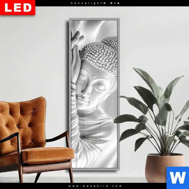Wechselmotiv Acrylglas Canvalight® DIA | Buddha - Stille des Erwachens | Schmal