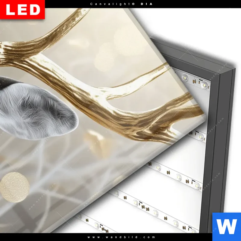 Wechselmotiv Acrylglas Canvalight® DIA | Hirsch mit goldenem Geweih | Hochformat