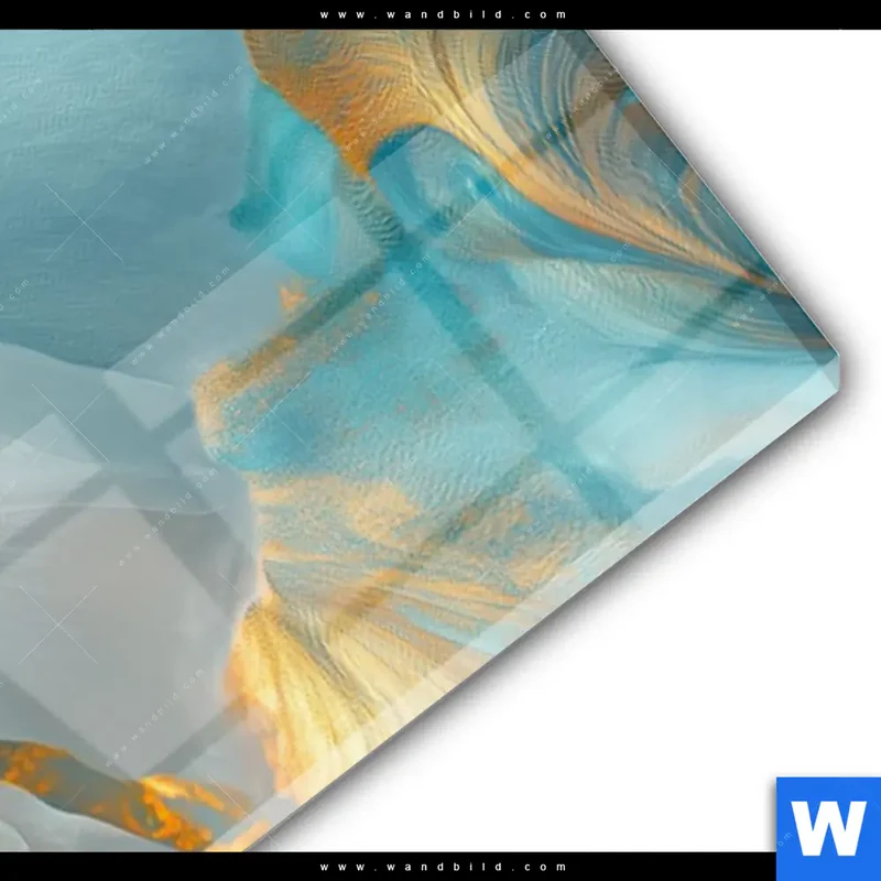 Acrylglasbild | Blüte im goldenen Licht | Schmal