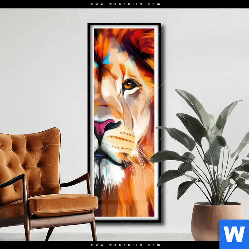 Poster | Der Löwe – Kraft in Farbe | Schmal