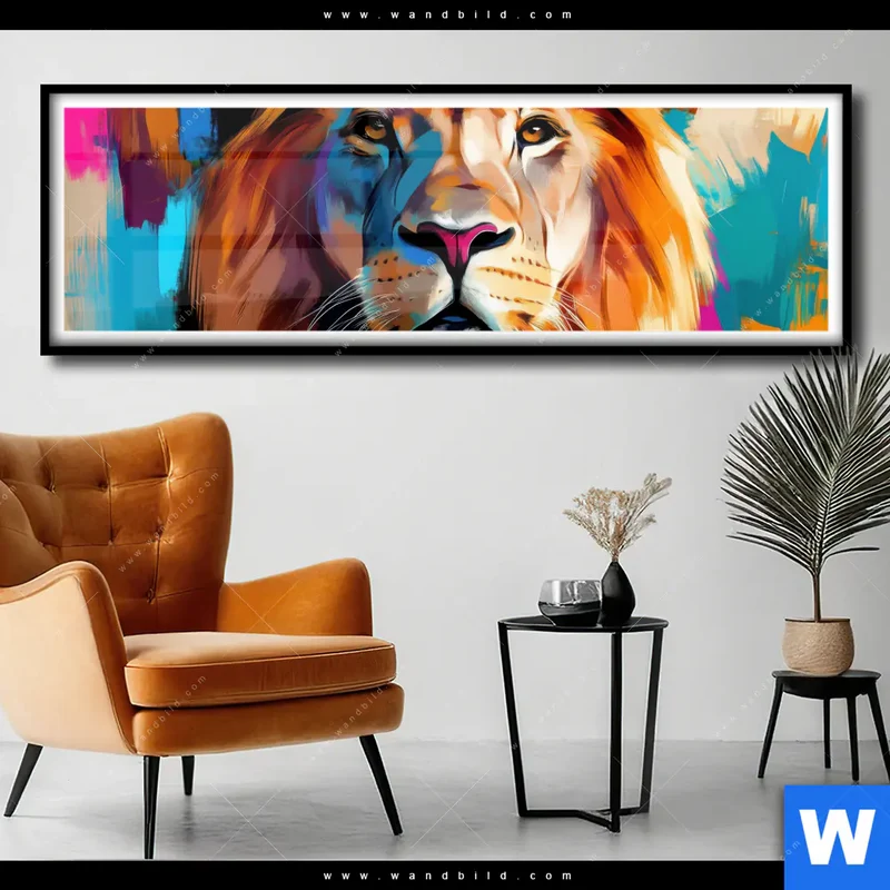 Poster | Der Löwe – Kraft in Farbe | Panorama