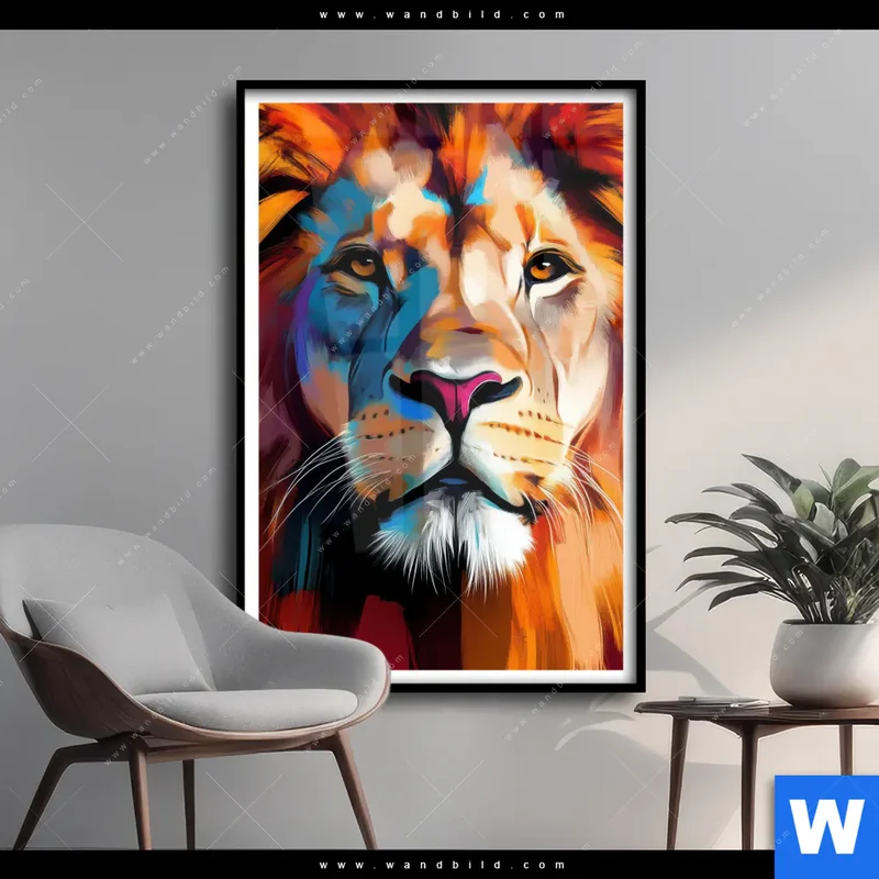 Poster | Der Löwe – Kraft in Farbe | Hochformat