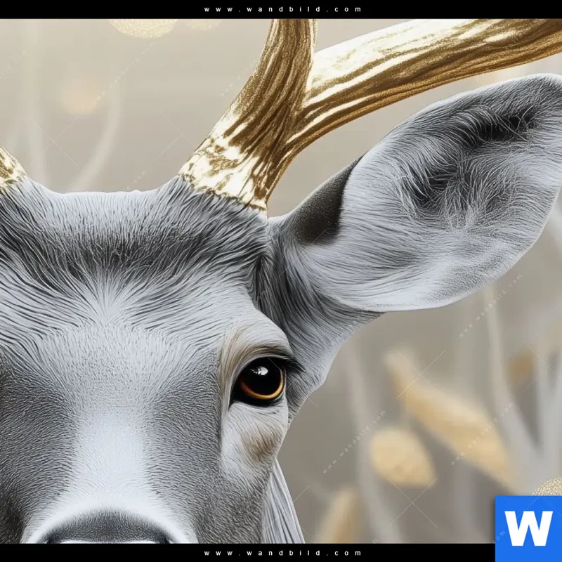 Canvalight® Leuchtbild | Hirsch mit goldenem Geweih | Hochformat