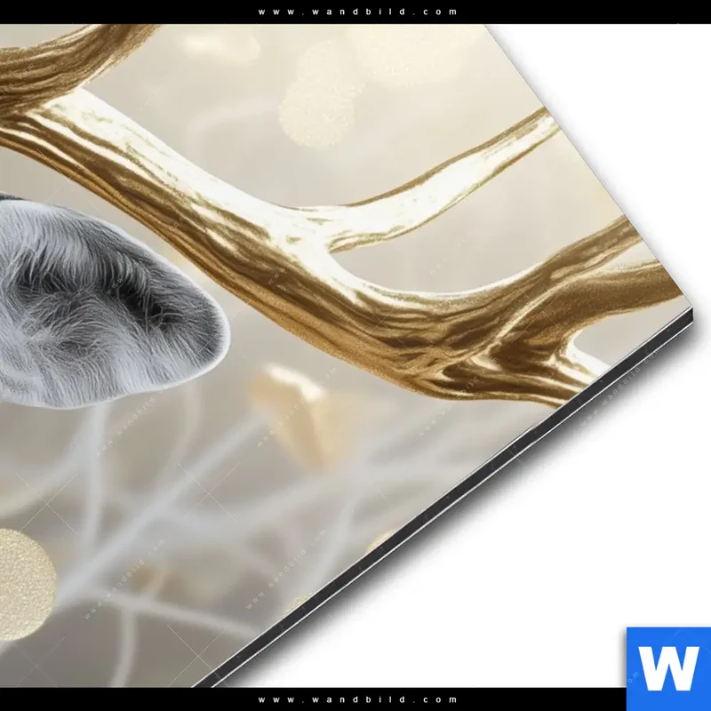 Alu-Dibond Bild | Hirsch mit goldenem Geweih | Hochformat