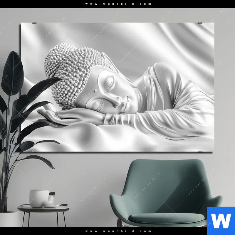 Aluminiumbild gebürstet | Buddha - Stille des Erwachens | Querformat