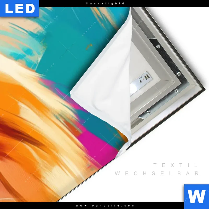 Canvalight® Leuchtbild | Der Löwe – Kraft in Farbe | Panorama