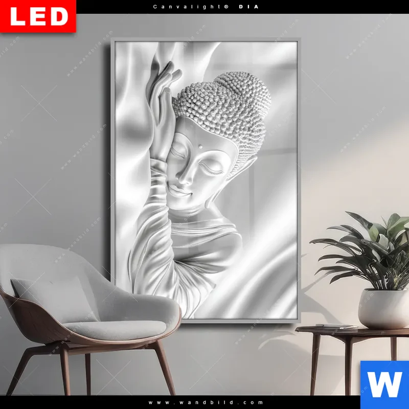 Wechselmotiv Acrylglas Canvalight® DIA | Buddha - Stille des Erwachens | Hochformat