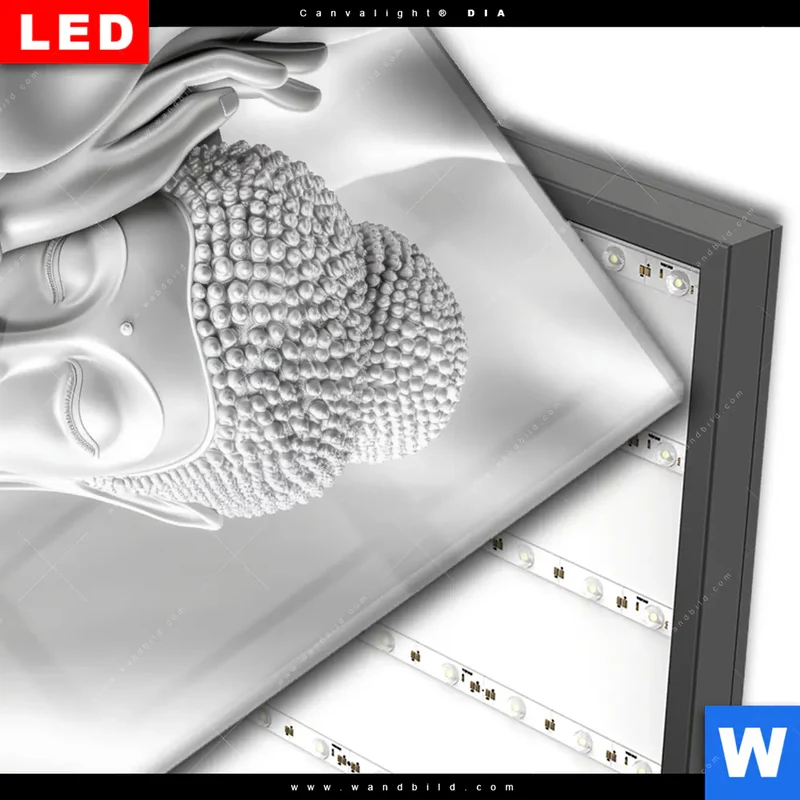 Wechselmotiv Acrylglas Canvalight® DIA | Buddha - Stille des Erwachens | Hochformat