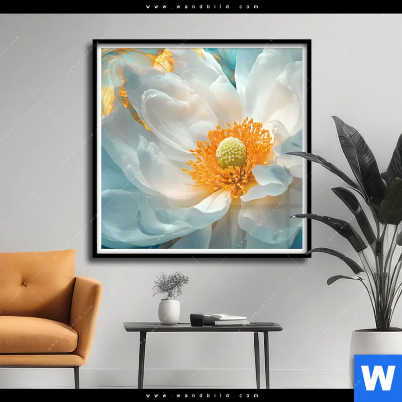 Poster | Blüte im goldenen Licht | Quadrat