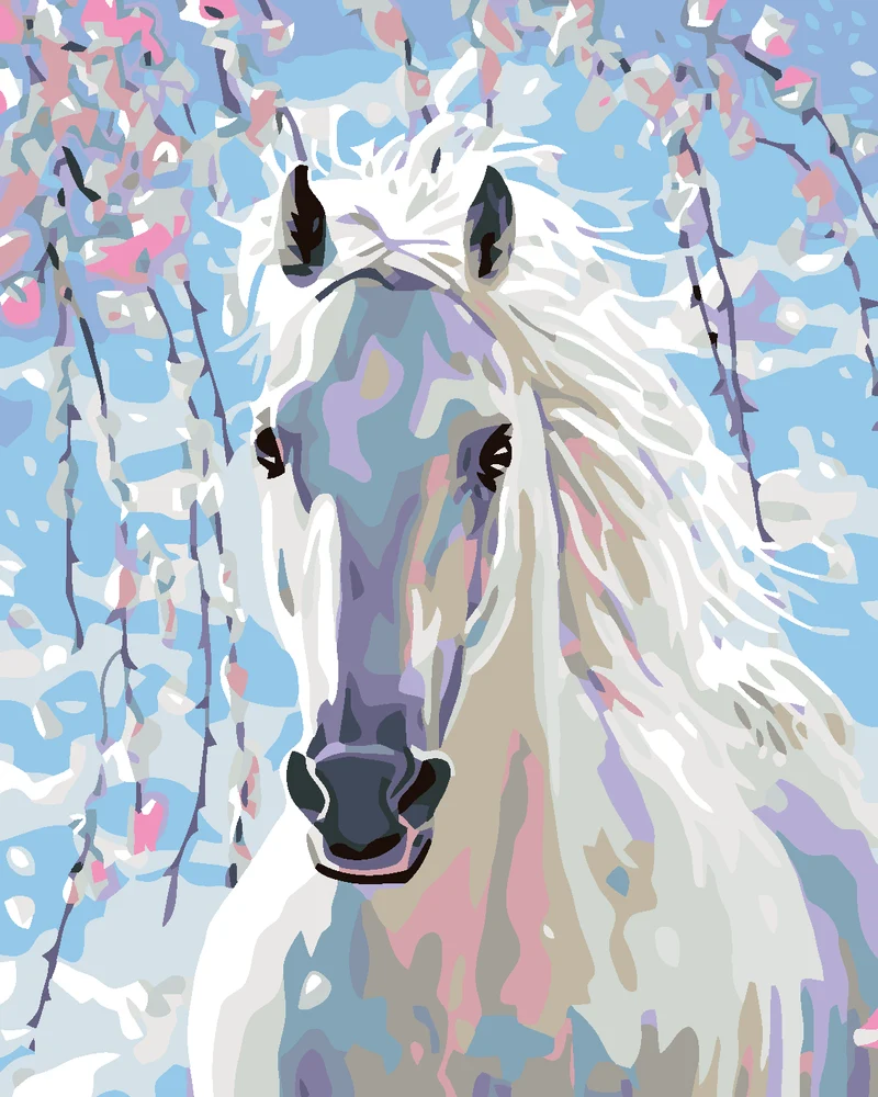 Diamond painting - WEIßES PFERD