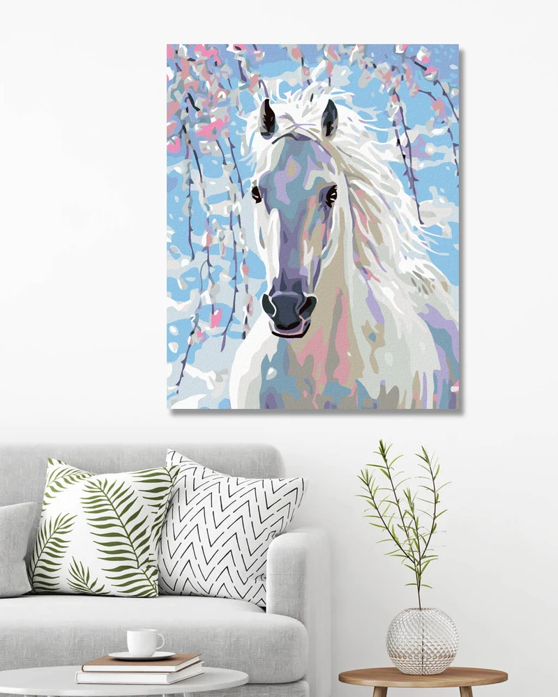 Diamond painting - WEIßES PFERD