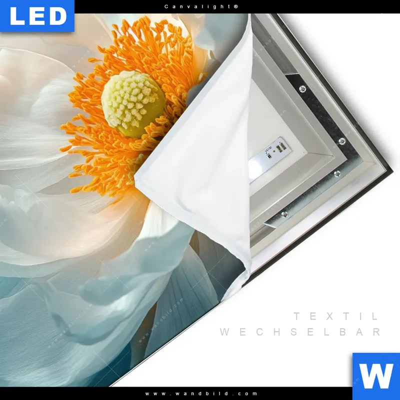 Canvalight® Leuchtbild | Blüte im goldenen Licht | Quadrat