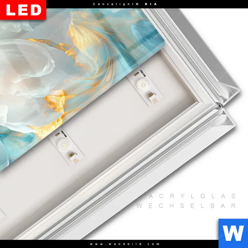 Leuchtbild Acrylglas Canvalight® DIA | Blüte im goldenen Licht | Hochformat