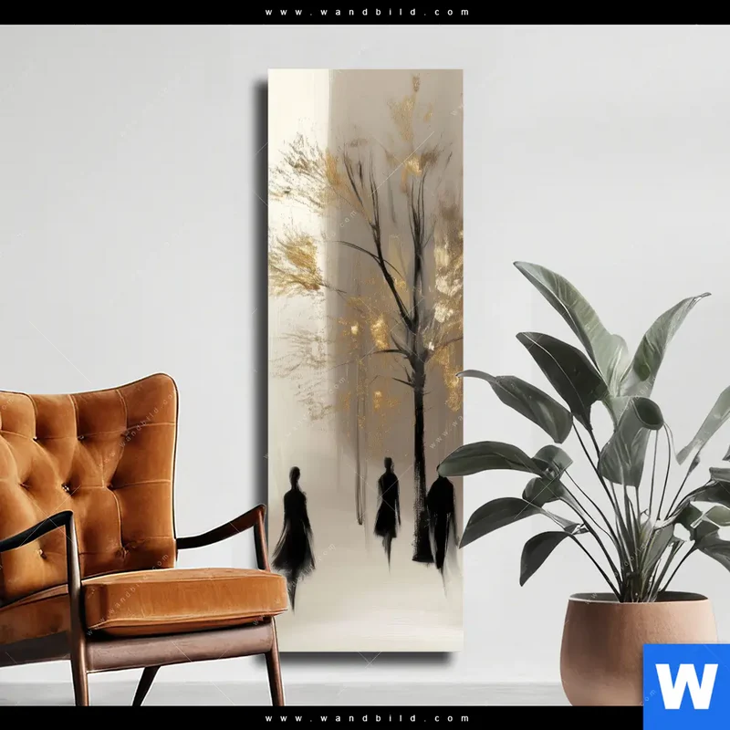 Leinwandbild | Goldene Stille der Großstadt | Schmal