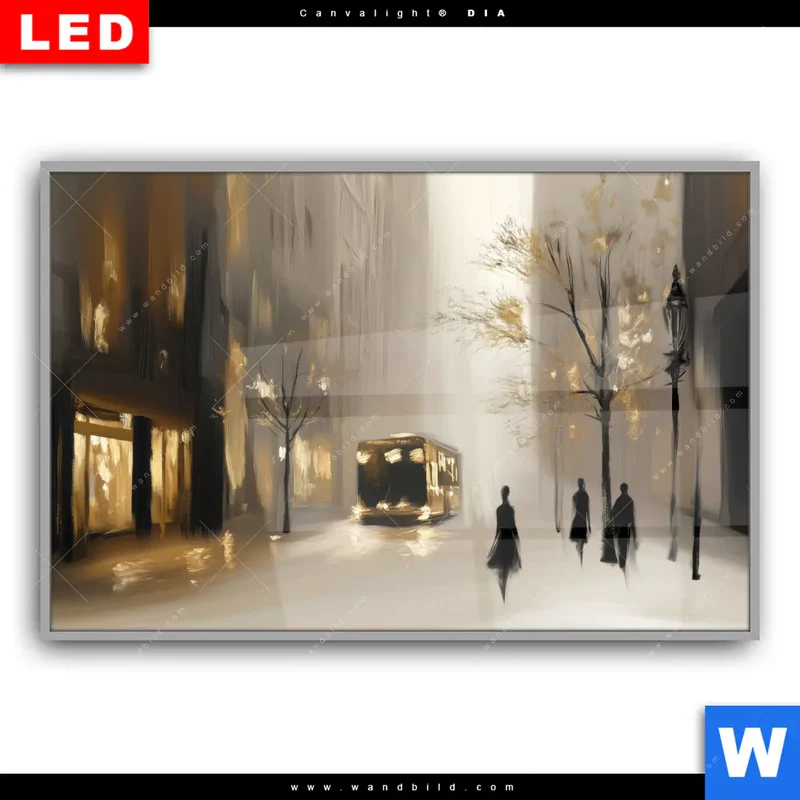 Leuchtbild Acrylglas Canvalight® DIA | Goldene Stille der Großstadt | Querformat