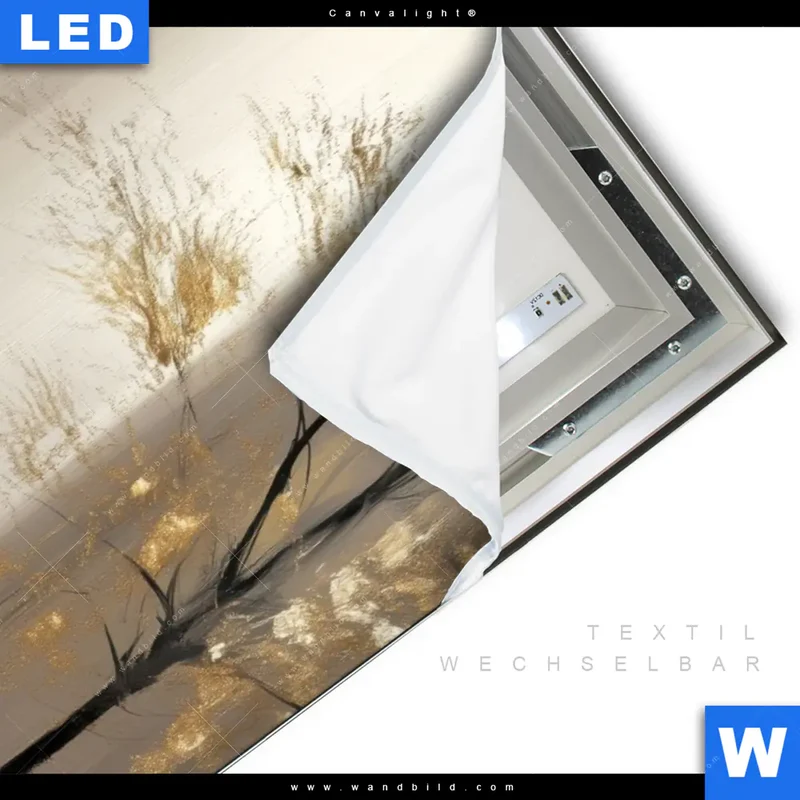 Canvalight® Leuchtbild | Goldene Stille der Großstadt | Hochformat
