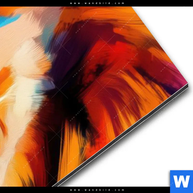 Alu-Dibond Bild | Der Löwe – Kraft in Farbe | Schmal
