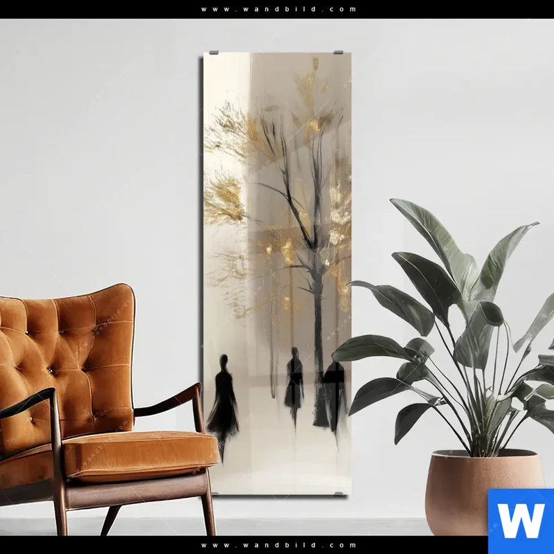 Acrylglasbild | Goldene Stille der Großstadt | Schmal