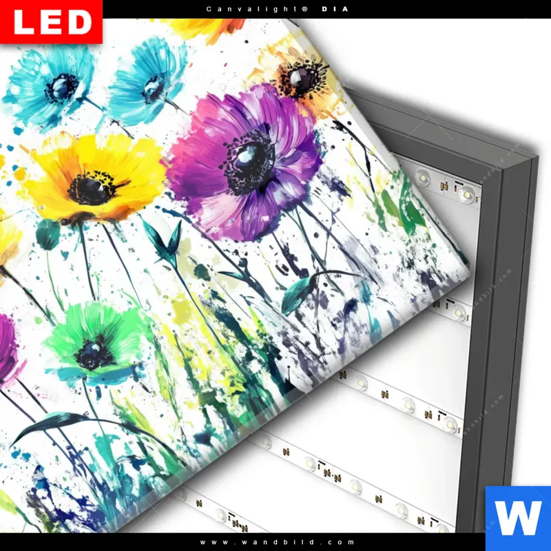 Wechselmotiv Acrylglas Canvalight® DIA | Bunte Blütenexplosion | Querformat