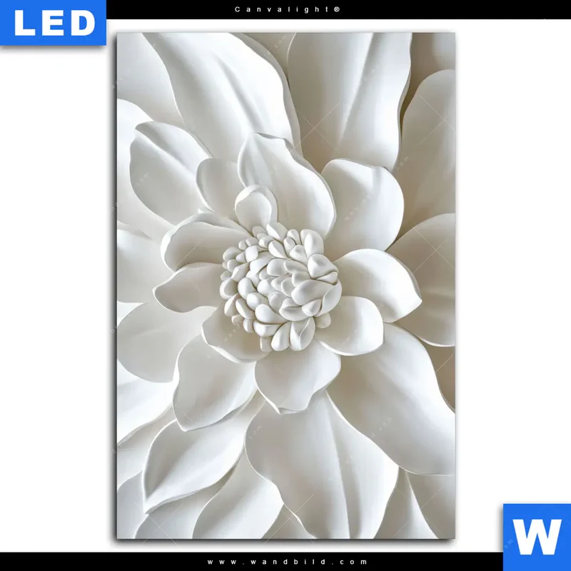 Canvalight® Leuchtbild | Weiße Blüte | Hochformat