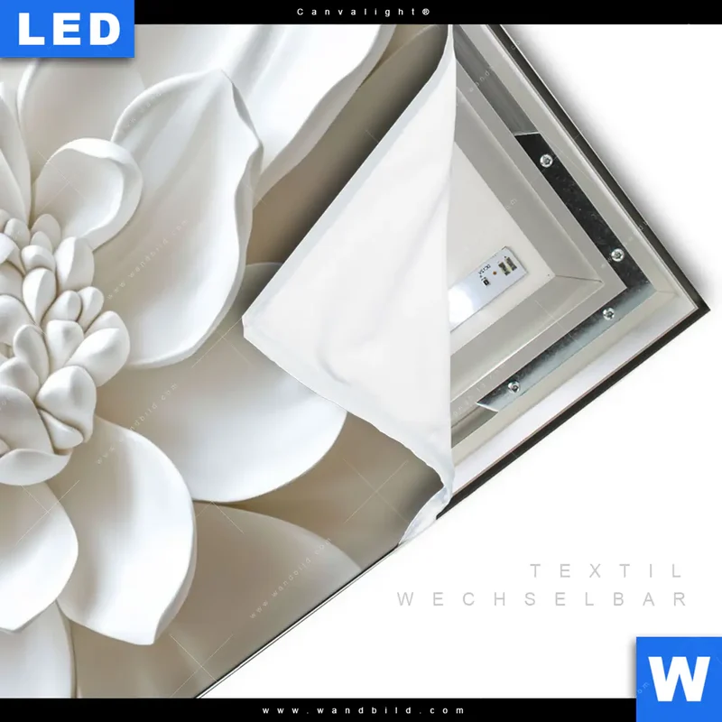 Canvalight® Leuchtbild | Weiße Blüte | Hochformat