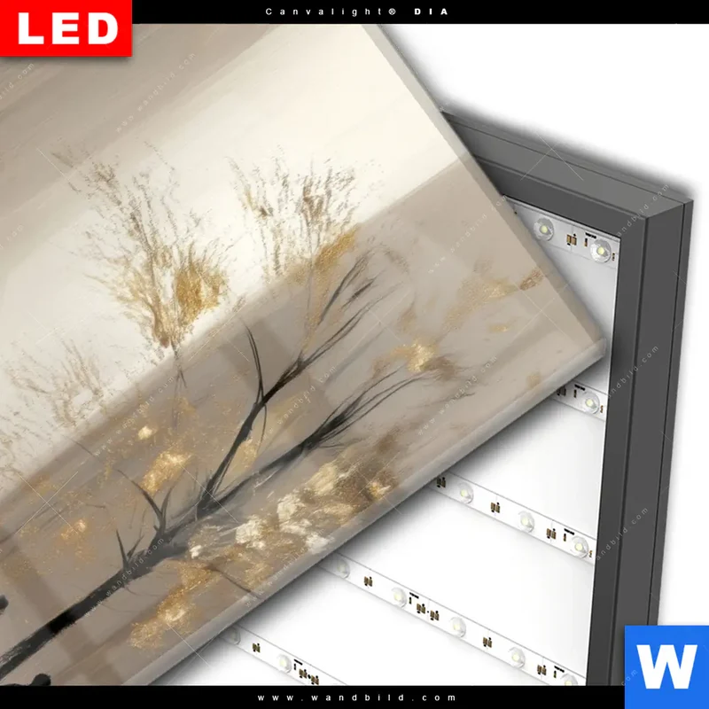 Wechselmotiv Acrylglas Canvalight® DIA | Goldene Stille der Großstadt | Hochformat