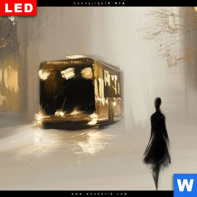 Wechselmotiv Acrylglas Canvalight® DIA | Goldene Stille der Großstadt | Hochformat