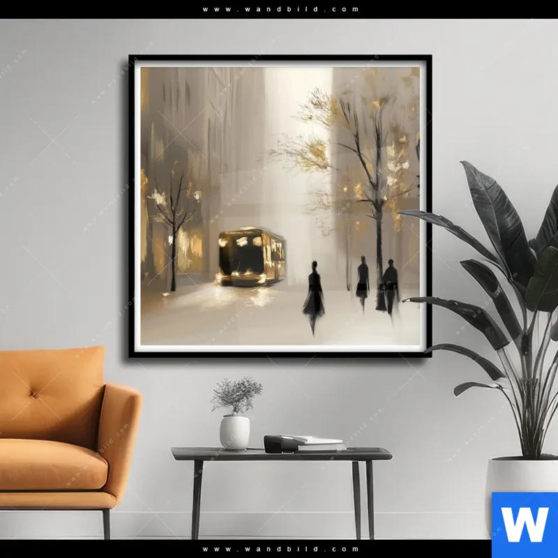 Poster | Goldene Stille der Großstadt | Quadrat