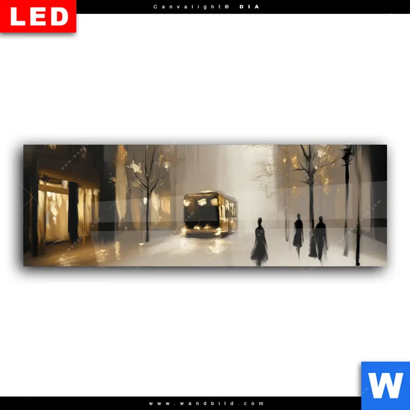 Wechselmotiv Acrylglas Canvalight® DIA | Goldene Stille der Großstadt | Panorama