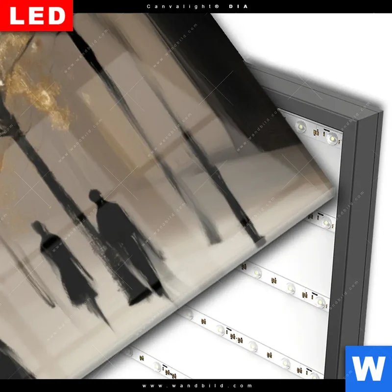 Wechselmotiv Acrylglas Canvalight® DIA | Goldene Stille der Großstadt | Panorama