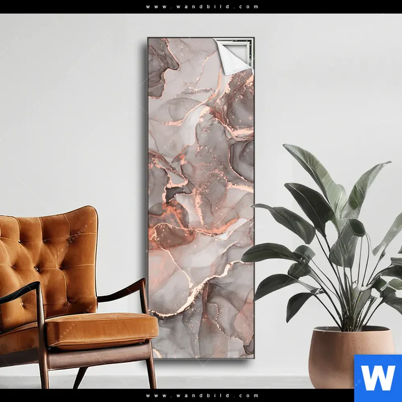 Spannbild | Fluid Art in edlen Metallic-Tönen | Schmal