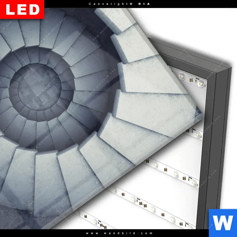 Wechselmotiv Acrylglas Canvalight® DIA | Stufen der Unendlichkeit | Quadrat