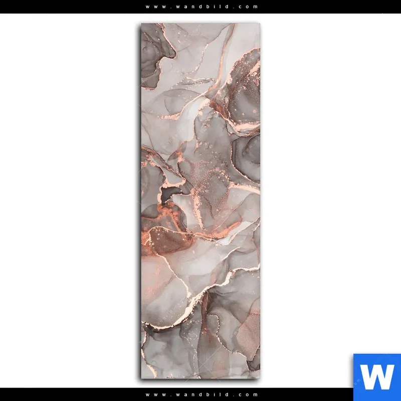Acrylglasbild | Fluid Art in edlen Metallic-Tönen | Schmal