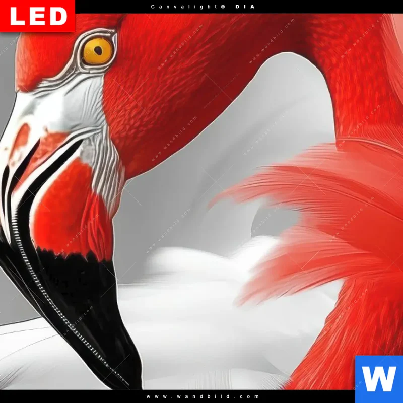 Wechselmotiv Acrylglas Canvalight® DIA | Roter Flamingo | Panorama
