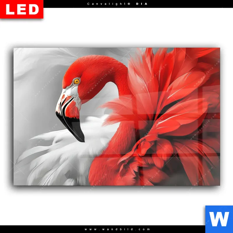 Wechselmotiv Acrylglas Canvalight® DIA | Roter Flamingo | Querformat