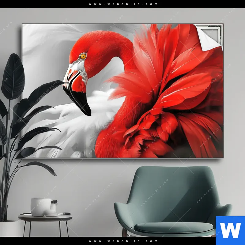 Spannbild | Roter Flamingo | Querformat