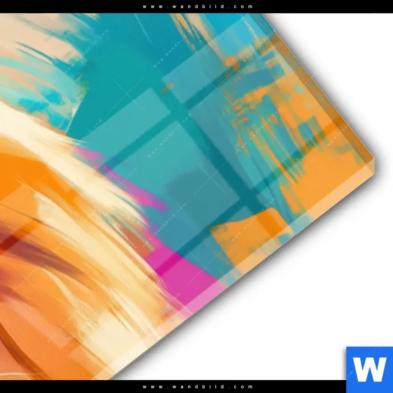 Acrylglasbild | Der Löwe – Kraft in Farbe | Panorama