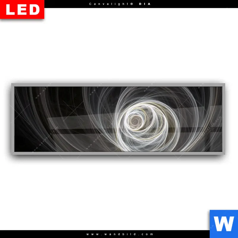 Leuchtbild Acrylglas Canvalight® DIA | Lichtmalerei - Tanz der Linien | Panorama